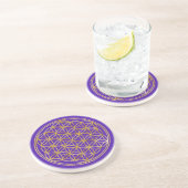 Dessous De Verre En Grès Fleur d'or de la vie |, grande (Côté)