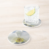 Dessous De Verre En Grès Fleur d'orchidée blanche (Côté)