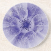 Dessous De Verre En Grès Fleur en bleu (Devant)