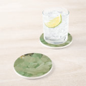 Dessous De Verre En Grès Fleur en verre de mer verte (Côté)