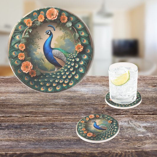 Dessous De Verre En Grès Fleur Feuillue
