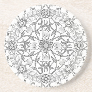 Dessous De Verre En Grès Fleur grise Wreath Pays Dessous de verre de grès