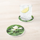 Dessous De Verre En Grès Fleur Lotus blanche (Côté)