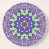 Dessous De Verre En Grès Fleur Mandala (Devant)