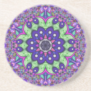 Dessous De Verre En Grès Fleur Mandala