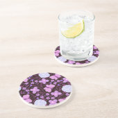 Dessous De Verre En Grès Fleur papillon rose (Côté)