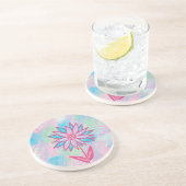 Dessous De Verre En Grès Fleur Pastel à main mignonne (Côté)