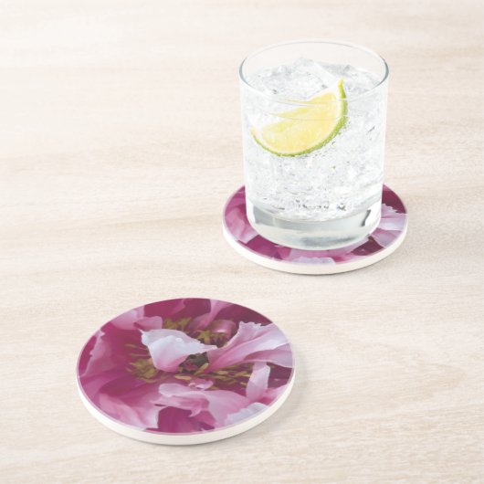 Dessous De Verre En Grès Fleur rose (Côté)