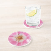 Dessous De Verre En Grès fleur rose à l'ombre (Côté)