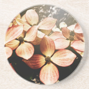 Dessous De Verre En Grès Fleur rose vintage de fleur de cornouiller de