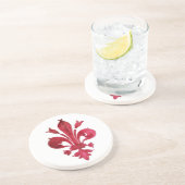 DESSOUS DE VERRE EN GRÈS FLEUR ROUGE DE LISE (Côté)