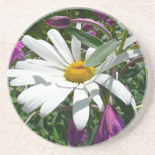 Dessous De Verre En Grès Fleur sauvage Daisy et Fireweed
