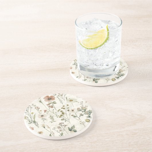 Dessous De Verre En Grès Fleur sauvage Meadow Sandstone (Côté)
