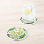 Dessous De Verre En Grès Fleur sauvage Rose de la Multiflore blanche (Côté)