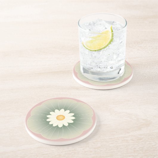 Dessous De Verre En Grès Fleur simple (Côté)