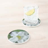 Dessous De Verre En Grès Fleur tropicale blanche trouvée à Fidji (Côté)