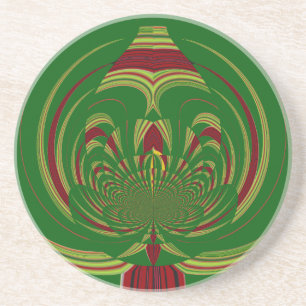 Dessous De Verre En Grès Fleur Vert