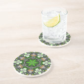 Dessous De Verre En Grès Fleur verte en kaléidoscope (Côté)