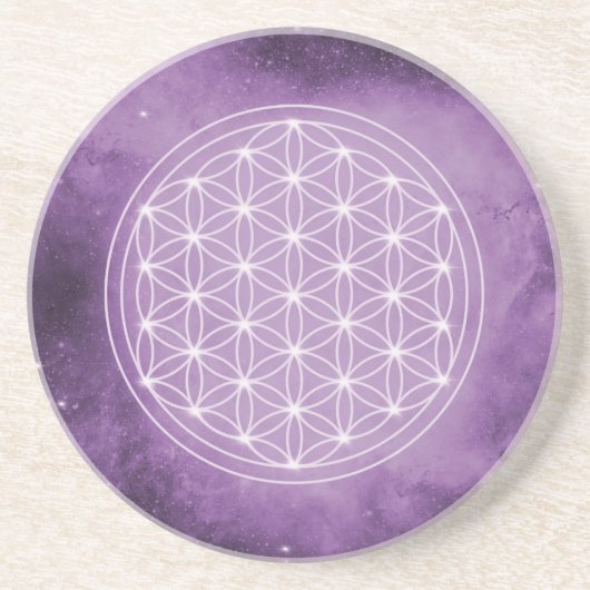 Dessous De Verre En Grès Fleur Violette de la Vie (Devant)