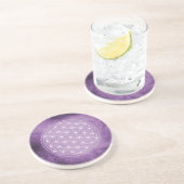 Dessous De Verre En Grès Fleur Violette de la Vie (Côté)