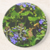 Dessous De Verre En Grès Fleur violette et abeille boursouflante (Devant)