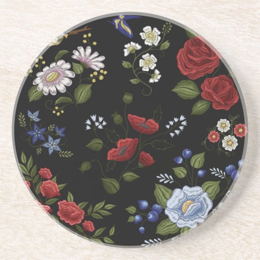 Dessous De Verre En Grès Fleurs (Devant)