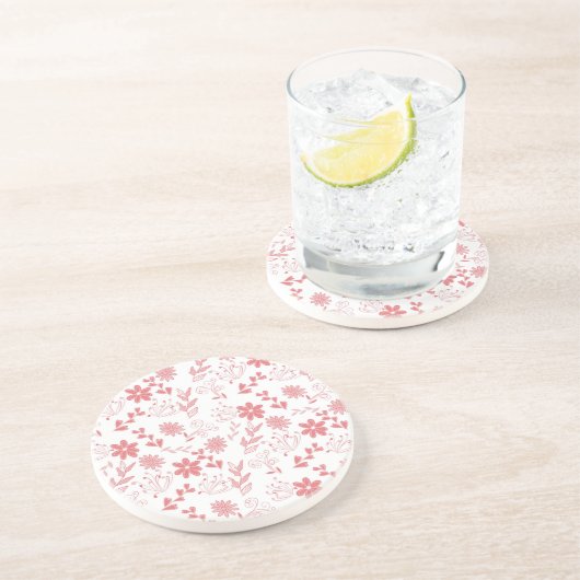 Dessous De Verre En Grès Fleurs (Côté)