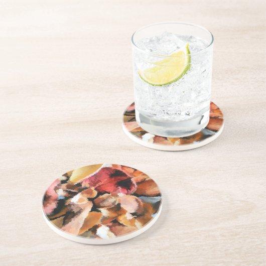 DESSOUS DE VERRE EN GRÈS FLEURS (Côté)