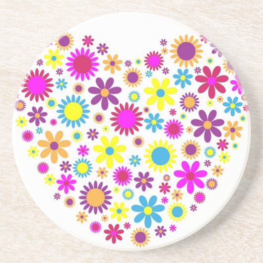 Dessous De Verre En Grès Fleurs Bienheureuses (Devant)