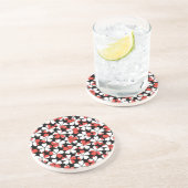 Dessous De Verre En Grès Fleurs blanches rouges mignons motif (Côté)