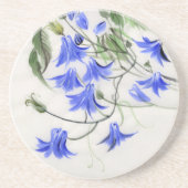 Dessous De Verre En Grès Fleurs bleues (Devant)