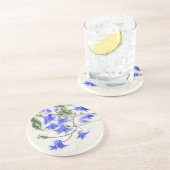 Dessous De Verre En Grès Fleurs bleues (Côté)