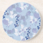Dessous De Verre En Grès Fleurs Bleues (Devant)