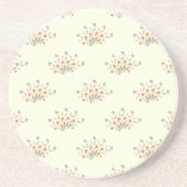 Dessous De Verre En Grès Fleurs Bleues, Fleurs Rouges, Motif De Fleurs (Devant)