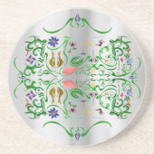 Dessous De Verre En Grès Fleurs & Caprices~écho (Devant)