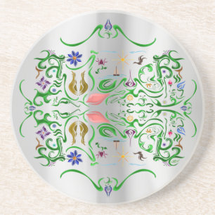 Dessous De Verre En Grès Fleurs & Caprices~écho
