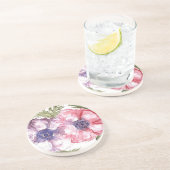 Dessous De Verre En Grès Fleurs d'aquarelle (Côté)