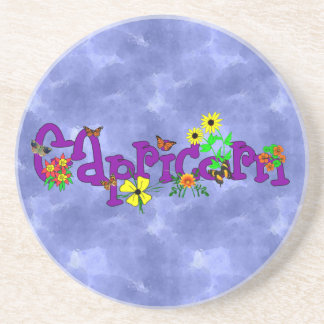 Dessous De Verre En Grès Fleurs de Capricorne