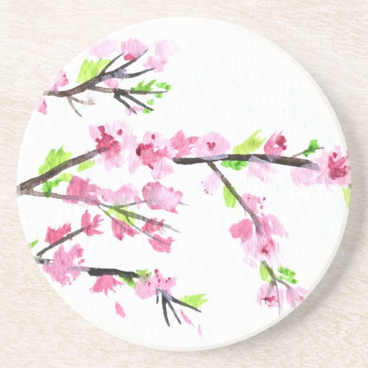 Dessous De Verre En Grès Fleurs de cerisiers (Devant)