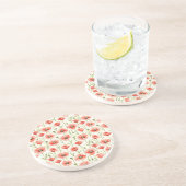 Dessous De Verre En Grès Fleurs de coquelicot rouge (Côté)