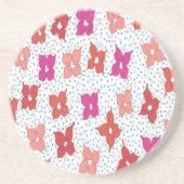 Dessous De Verre En Grès Fleurs de fête et Pois (Devant)