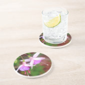 Dessous De Verre En Grès Fleurs de Fuschia (Côté)
