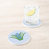Dessous De Verre En Grès Fleurs de Jacinthe Bleue Garçon de Bébé Printemps (Côté)