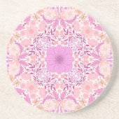 Dessous De Verre En Grès Fleurs de jardin rétro en rose (Devant)