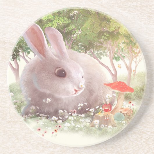 Dessous De Verre En Grès Fleurs de lapin (Devant)