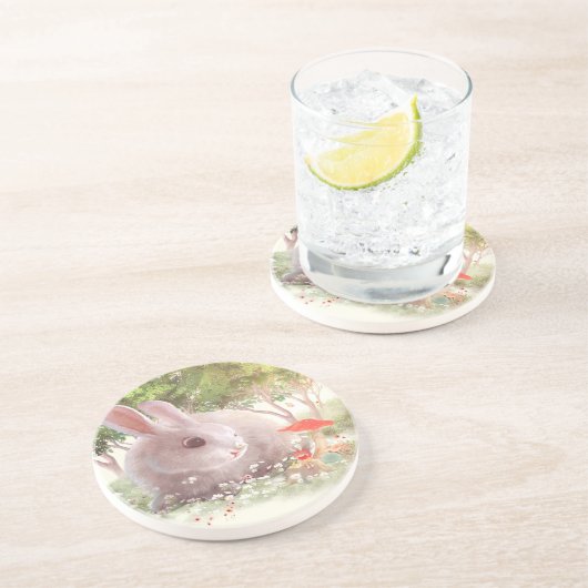 Dessous De Verre En Grès Fleurs de lapin (Côté)