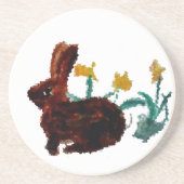 Dessous De Verre En Grès Fleurs de lapin Nature (Devant)