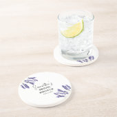 Dessous De Verre En Grès Fleurs de lavande Shower de mariage aquarelle viol (Côté)