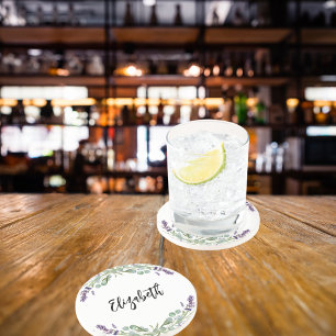 Dessous De Verre En Grès fleurs de lavande verdure d'eucalyptus nom