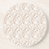 Dessous De Verre En Grès Fleurs de marguerite beige esthétique florale Dits (Devant)
